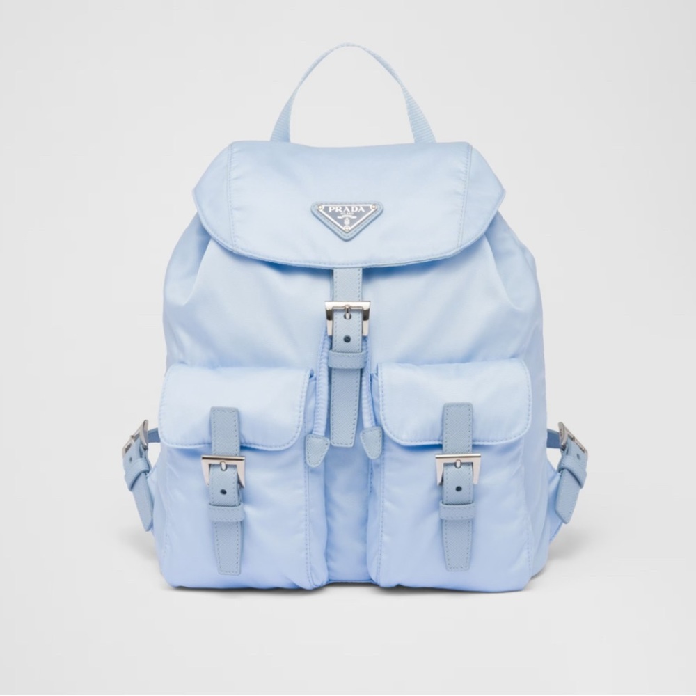 Light Blue Small Re-Nylon Backpack - Prada